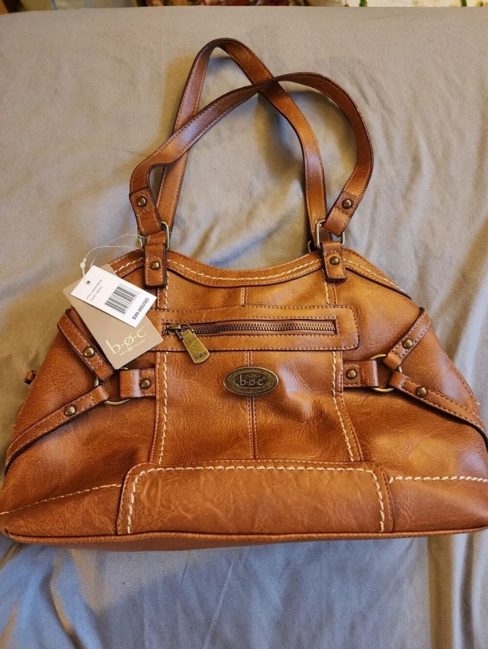B.O.C. FIRE! NWT! The Kinnewick Midi Satchel #8272M in Saddle. R2S!